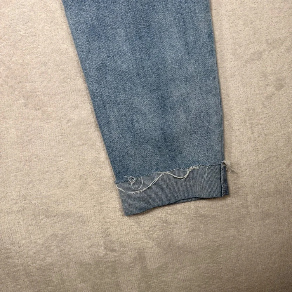 OAT New York Womens Straight Leg Jeans Light Wash RawHem Blue Size 2 26 P0192-CA